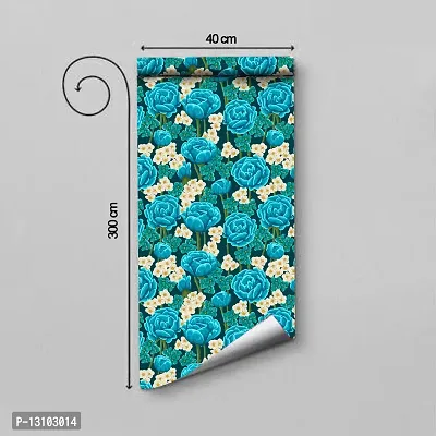 WALLWEAR - Self Adhesive Wallpaper For Walls And Wall Sticker For Home D&eacute;cor (BlueRose) Extra Large Size (300x40cm) 3D Wall Papers For Bedroom, Livingroom, Kitchen, Hall, Office Etc Decorations-thumb2