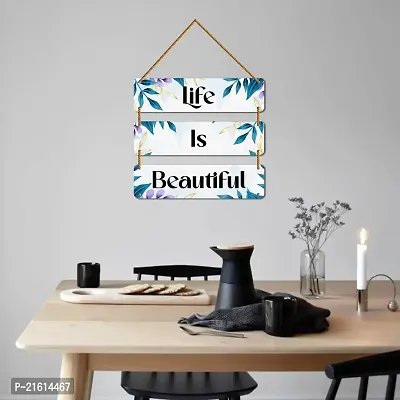 DeCorner Decorative Wooden Printed all Hanger | Wall Decor for Living Room | Wall Hangings for Home Decoration | Bedroom Wall Decor | Wooden Wall Hangings Home.(Life Is Beautiful)-thumb5