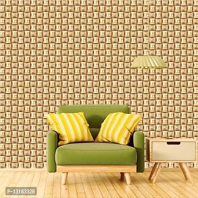 Self Adhesive Wallpapers (GoldenStripsSquare) Wall Stickers Extra Large (300x40cm) for Bedroom | Livingroom | Kitchen | Hall Etc-thumb3