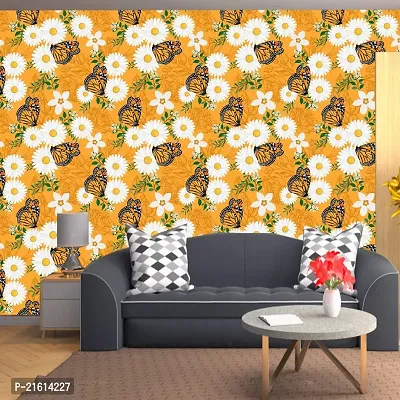 DeCorner - Self Adhesive Wallpaper for Walls (ButterflyWithSunflower) Extra Large Size (300x40) Cm Wall Stickers for Bedroom | Wall Stickers for Living Room | Wall Stickers for Kitchen | Pack of-1-thumb4