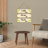 DeCorner Decorative Wooden Printed all Hanger | Wall Decor for Living Room | Wall Hangings for Home Decoration | Bedroom Wall Decor | Wooden Wall Hangings Home.(Laugh Dream Reach)-thumb3