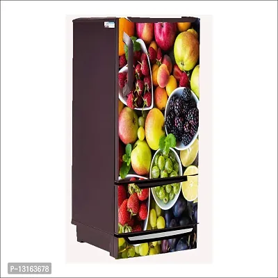 Self Adhesive Fridge Sticker Single/Double Door Full Size (160x60) Cm Fridge Stickers | Refrigerator Wall Stickers for Kitchen Decoration | Sticker for Fridge Door (FruitBowl)-thumb5