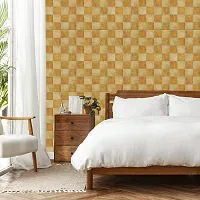 WALLWEAR - Self Adhesive Wallpaper For Walls And Wall Sticker For Home D&eacute;cor (YellowGoldSqaure) Extra Large Size (300x40cm) 3D Wall Papers For Bedroom, Livingroom, Kitchen, Hall, Office Etc Decorations-thumb2