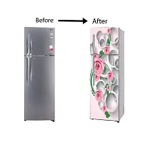 Self Adhesive Fridge Sticker Single/Double Door Full Size (160x60) Cm Fridge Stickers | Refrigerator Wall Stickers for Kitchen Decoration | Sticker for Fridge Door (CreepyRose)-thumb4