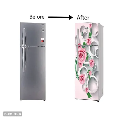 Self Adhesive Fridge Sticker Single/Double Door Full Size (160x60) Cm Fridge Stickers | Refrigerator Wall Stickers for Kitchen Decoration | Sticker for Fridge Door (CreepyRose)-thumb5