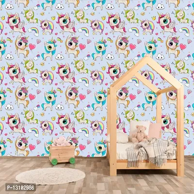 WALLWEAR - Self Adhesive Wallpaper For Walls And Wall Sticker For Home D&eacute;cor (BabyUnicorn) Extra Large Size (300x40cm) 3D Wall Papers For Bedroom, Livingroom, Kitchen, Hall, Office Etc Decorations-thumb4