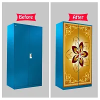 Self Adhesive Almirah Stickers, Wall Stickers, Decorative Sticker Wallpaper for Home Wardrobe Doors (AstroFlowerAlmira) PVC Vinyl Size Large (39 x 84 Inch)-thumb4