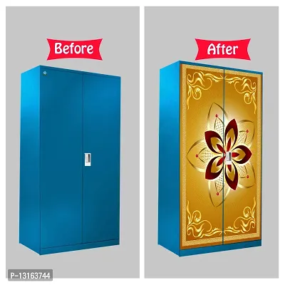 Self Adhesive Almirah Stickers, Wall Stickers, Decorative Sticker Wallpaper for Home Wardrobe Doors (AstroFlowerAlmira) PVC Vinyl Size Large (39 x 84 Inch)-thumb5