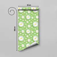WALLWEAR - Self Adhesive Wallpaper For Walls And Wall Sticker For Home D&eacute;cor (GreenAndWhiteFlower) Extra Large Size (300x40cm) 3D Wall Papers For Bedroom, Livingroom, Kitchen, Hall, Office Etc Decorations-thumb1