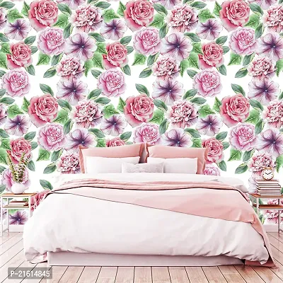 DeCorner - Self Adhesive Wallpaper for Walls (Garden Gulab) Extra Large Size (300x40) Cm Wall Stickers for Bedroom | Wall Stickers for Living Room | Wall Stickers for Kitchen | Pack of-1-thumb5