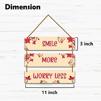 DeCorner Decorative Wooden Printed all Hanger | Wall Decor for Living Room | Wall Hangings for Home Decoration | Bedroom Wall Decor | Wooden Wall Hangings Home.(Smile More Worry Less-thumb3