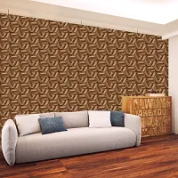 Self Adhesive Wallpapers (BrownPatti) Wall Stickers Extra Large (300x40cm) for Bedroom | Livingroom | Kitchen | Hall Etc-thumb3