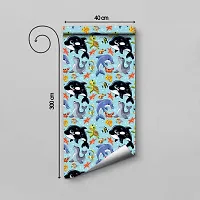 Self Adhesive Wallpapers (AquaAnimals) Wall Stickers Extra Large (300x40cm) for Bedroom | Livingroom | Kitchen | Hall Etc-thumb1