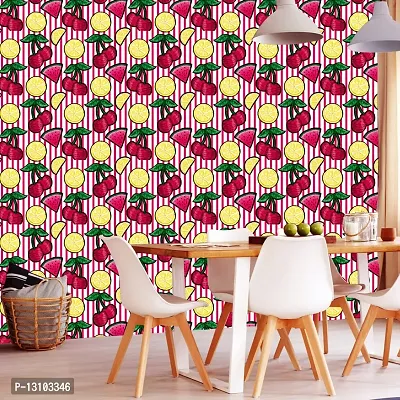 WALLWEAR - Self Adhesive Wallpaper For Walls And Wall Sticker For Home D&eacute;cor (SummerFruits) Extra Large Size (300x40cm) 3D Wall Papers For Bedroom, Livingroom, Kitchen, Hall, Office Etc Decorations-thumb4