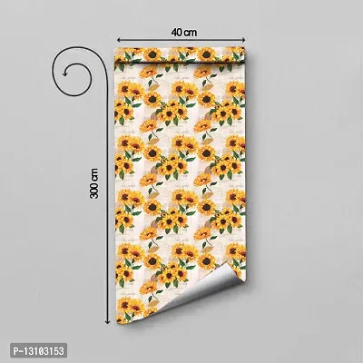 WALLWEAR - Self Adhesive Wallpaper For Walls And Wall Sticker For Home D&eacute;cor (GreetingSunflower) Extra Large Size (300x40cm) 3D Wall Papers For Bedroom, Livingroom, Kitchen, Hall, Office Etc Decorations-thumb2