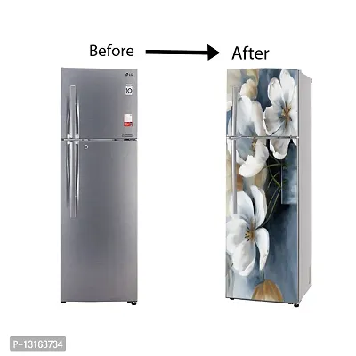 Self Adhesive Fridge Sticker Single/Double Door Full Size (160x60) Cm Fridge Stickers | Refrigerator Wall Stickers for Kitchen Decoration | Sticker for Fridge Door (WaterFlowers)-thumb5