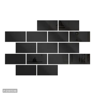 DeCorner Self Adhesive Mirror Wall Stickers | Pack of (15 Big Frame Black) 3D Acrylic Decorative Mirror Stickers, Mirror for Wall | Home | Bedroom | Bathroom | Kitchen | Festivals Decoration.-thumb4