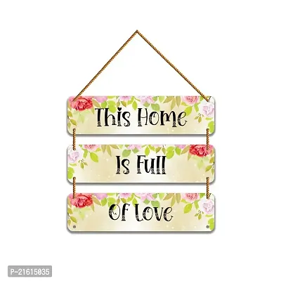 DeCorner Decorative Wooden Printed all Hanger | Wall Decor for Living Room | Wall Hangings for Home Decoration | Bedroom Wall Decor | Wooden Wall Hangings Home.(This Home is full of love)