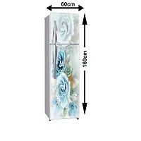 Self Adhesive Fridge Sticker Single/Double Door Full Size (160x60) Cm Fridge Stickers | Refrigerator Wall Stickers for Kitchen Decoration | Sticker for Fridge Door (FrozenLotus)-thumb1