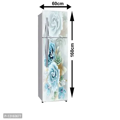 Self Adhesive Fridge Sticker Single/Double Door Full Size (160x60) Cm Fridge Stickers | Refrigerator Wall Stickers for Kitchen Decoration | Sticker for Fridge Door (FrozenLotus)-thumb2