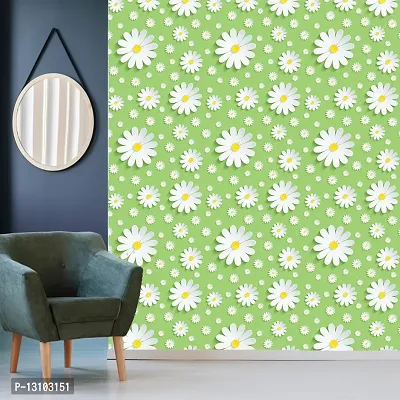 WALLWEAR - Self Adhesive Wallpaper For Walls And Wall Sticker For Home D&eacute;cor (GreenAndWhiteFlower) Extra Large Size (300x40cm) 3D Wall Papers For Bedroom, Livingroom, Kitchen, Hall, Office Etc Decorations-thumb4