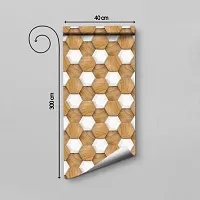 WALLWEAR - Self Adhesive Wallpaper For Walls And Wall Sticker For Home D&eacute;cor (WoodenHexagon) Extra Large Size (300x40cm) 3D Wall Papers For Bedroom, Livingroom, Kitchen, Hall, Office Etc Decorations-thumb1