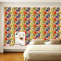 DeCorner - Self Adhesive Wallpaper for Walls (AppleGrapes) Extra Large Size (300x40) Cm Wall Stickers for Bedroom | Wall Stickers for Living Room | Wall Stickers for Kitchen | Pack of-1-thumb1