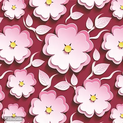 Self Adhesive Wallpapers (PinkFlower) Wall Stickers Extra Large (300x40cm) for Bedroom | Livingroom | Kitchen | Hall Etc