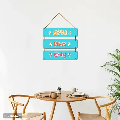 DeCorner Decorative Wooden Printed all Hanger | Wall Decor for Living Room | Wall Hangings for Home Decoration | Bedroom Wall Decor | Wooden Wall Hangings Home.(Good Vibes Only)-thumb3