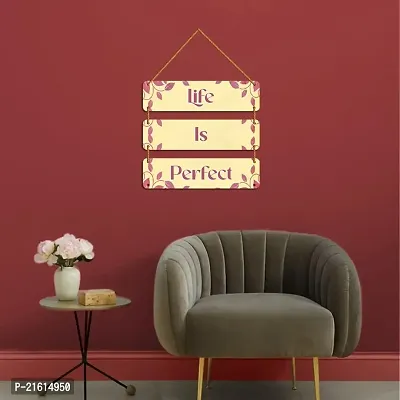 DeCorner Decorative Wooden Printed all Hanger | Wall Decor for Living Room | Wall Hangings for Home Decoration | Bedroom Wall Decor | Wooden Wall Hangings Home.(Life is Perfect)-thumb4