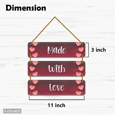 DeCorner Decorative Wooden Printed all Hanger | Wall Decor for Living Room | Wall Hangings for Home Decoration | Bedroom Wall Decor | Wooden Wall Hangings Home.(Made With Love)-thumb5