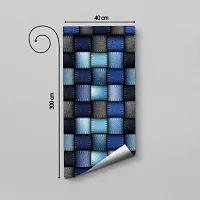 WALLWEAR - Self Adhesive Wallpaper For Walls And Wall Sticker For Home D&eacute;cor (JeanSqaure) Extra Large Size (300x40cm) 3D Wall Papers For Bedroom, Livingroom, Kitchen, Hall, Office Etc Decorations-thumb1