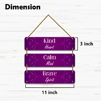 DeCorner Decorative Wooden Printed all Hanger | Wall Decor for Living Room | Wall Hangings for Home Decoration | Bedroom Wall Decor | Wooden Wall Hangings Home.(Kind Calm Brave)-thumb3