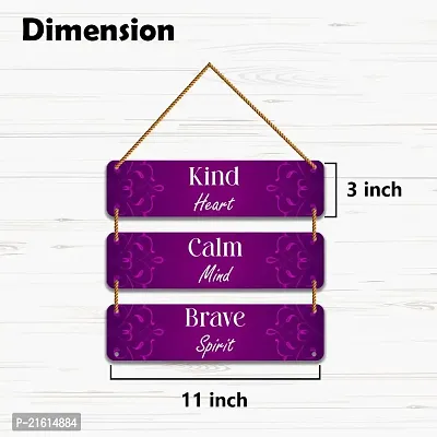 DeCorner Decorative Wooden Printed all Hanger | Wall Decor for Living Room | Wall Hangings for Home Decoration | Bedroom Wall Decor | Wooden Wall Hangings Home.(Kind Calm Brave)-thumb4