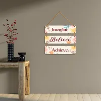 DeCorner Decorative Wooden Printed all Hanger | Wall Decor for Living Room | Wall Hangings for Home Decoration | Bedroom Wall Decor | Wooden Wall Hangings Home.(Imagine Believe Achieve)-thumb3