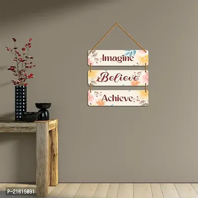 DeCorner Decorative Wooden Printed all Hanger | Wall Decor for Living Room | Wall Hangings for Home Decoration | Bedroom Wall Decor | Wooden Wall Hangings Home.(Imagine Believe Achieve)-thumb4