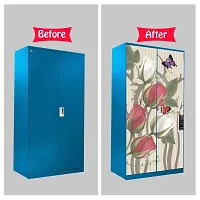 Self Adhesive Almirah Stickers, Wall Stickers, Decorative Sticker Wallpaper for Home Wardrobe Doors (DayRoseFlyAlmira) PVC Vinyl Size Large (39 x 84 Inch)-thumb4