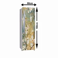 Self Adhesive Fridge Sticker Single/Double Door Full Size (160x60) Cm Fridge Stickers | Refrigerator Wall Stickers for Kitchen Decoration | Sticker for Fridge Door (SpringFlower)-thumb1