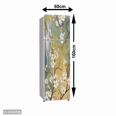 Self Adhesive Fridge Sticker Single/Double Door Full Size (160x60) Cm Fridge Stickers | Refrigerator Wall Stickers for Kitchen Decoration | Sticker for Fridge Door (SpringFlower)-thumb2