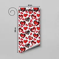 DeCorner - Self Adhesive Wallpaper for Walls (HeartGrafity) Extra Large Size (300x40) Cm Wall Stickers for Bedroom | Wall Stickers for Living Room | Wall Stickers for Kitchen | Pack of-1-thumb1