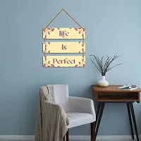 DeCorner Decorative Wooden Printed all Hanger | Wall Decor for Living Room | Wall Hangings for Home Decoration | Bedroom Wall Decor | Wooden Wall Hangings Home.(Life is Perfect)-thumb2