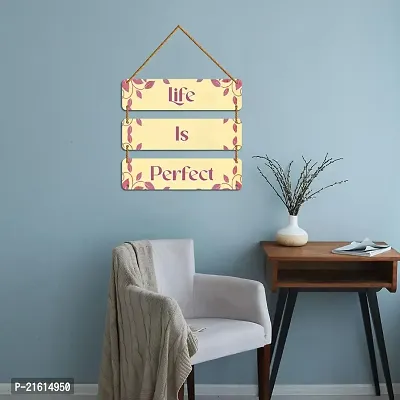 DeCorner Decorative Wooden Printed all Hanger | Wall Decor for Living Room | Wall Hangings for Home Decoration | Bedroom Wall Decor | Wooden Wall Hangings Home.(Life is Perfect)-thumb3