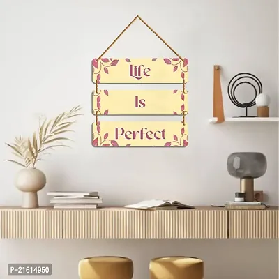 DeCorner Decorative Wooden Printed all Hanger | Wall Decor for Living Room | Wall Hangings for Home Decoration | Bedroom Wall Decor | Wooden Wall Hangings Home.(Life is Perfect)-thumb5