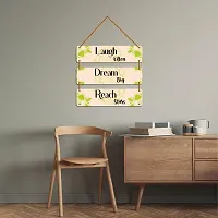 DeCorner Decorative Wooden Printed all Hanger | Wall Decor for Living Room | Wall Hangings for Home Decoration | Bedroom Wall Decor | Wooden Wall Hangings Home.(Laugh Dream Reach)-thumb4