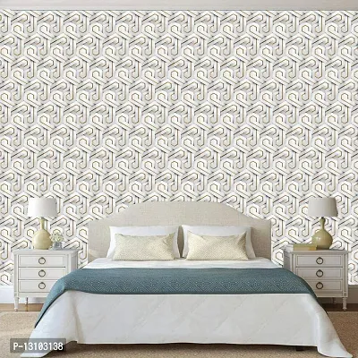 WALLWEAR - Self Adhesive Wallpaper For Walls And Wall Sticker For Home D&eacute;cor (GoldenMaze) Extra Large Size (300x40cm) 3D Wall Papers For Bedroom, Livingroom, Kitchen, Hall, Office Etc Decorations-thumb4