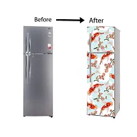 Self Adhesive Fridge Sticker Single/Double Door Full Size (160x60) Cm Fridge Stickers | Refrigerator Wall Stickers for Kitchen Decoration | Sticker for Fridge Door (CatFish)-thumb4