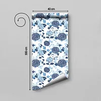 DeCorner - Self Adhesive Wallpaper for Walls (BlueFlowerLeaf) Extra Large Size (300x40) Cm Wall Stickers for Bedroom | Wall Stickers for Living Room | Wall Stickers for Kitchen | Pack of-1-thumb3