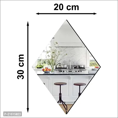 DeCorner -Self Adhesive Plastic Basin Mirror for Wall Stickers (30x20) cm Frameless Flexible Mirror for Bathroom | Bedroom | Living Room ( A-DiamondMirror) Mirror Wall Decor-thumb4