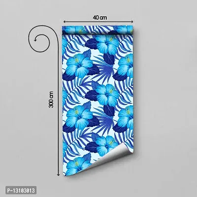 WALLWEAR - Self Adhesive Wallpaper For Walls And Wall Sticker For Home D&eacute;cor (BlueLilly) Extra Large Size (300x40cm) 3D Wall Papers For Bedroom, Livingroom, Kitchen, Hall, Office Etc Decorations-thumb2