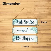 DeCorner Decorative Wooden Printed all Hanger | Wall Decor for Living Room | Wall Hangings for Home Decoration | Bedroom Wall Decor | Wooden Wall Hangings Home.(Just Smile And Be Happy)-thumb3